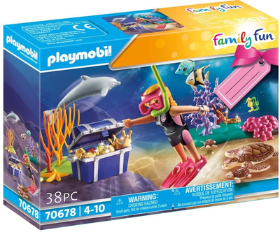 Zestaw figurek Playmobil Family Fun Płetwonurek - poszukiwaczka skarbow (4008789706782)