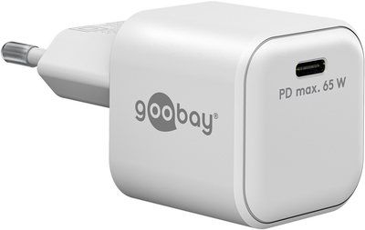 Зарядний пристрій Goobay USB-C PD GaN Fast Charger Nano 65W White