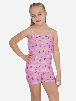 Дитячий комплект білизни (майка + труси) для дівчинки Elmas Kids 2406 100 см Рожевий з принтом (4520734006483)