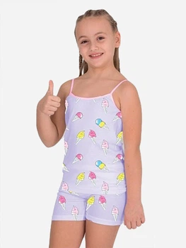 Дитячий комплект білизни (майка + труси) для дівчинки Elmas Kids 2455 116 см Фіолетовий з принтом (4520734009385)