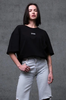 Жіноча Оверсайз Футболка З Принтом Without 1702 S/M Black