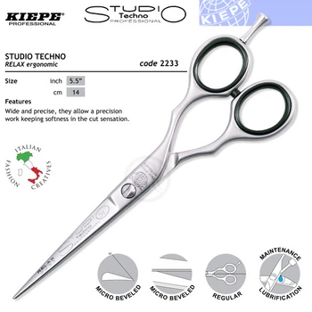 Ножиці Kiepe Studio Techno Relax 2233/5,5" з насічкою