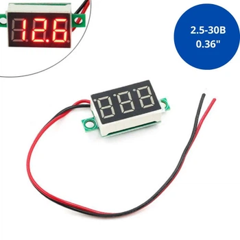 Цифровой вольтметр 2.5-30В 0.36" LED измеритель напряжения вольтажа
