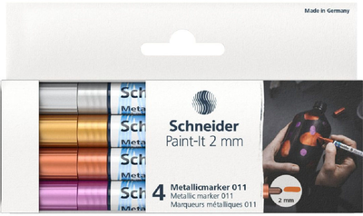 Zestaw markerów akrylowy Schneider Paint-It Metallic ML01111501 2 mm 4 szt (4004675151759)