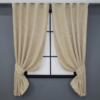 Комплект коротких штор VR-Textil Льон мармур Pavliani № 1170ш 130х170 см 2 шт Бежевий (35-0028)