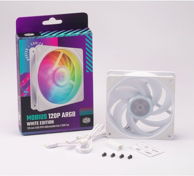 Кулер Cooler Master Mobius 120P ARGB рамка Air-Focus, RGB Gen 2 Белый