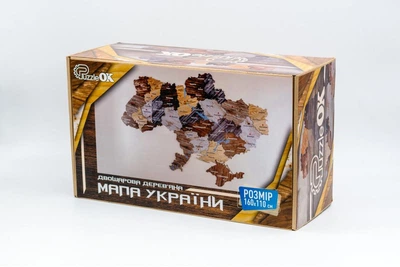 Деревянная карта Украины PuzzleOK на стену, размер 1600*1100 мм, 43 детали
