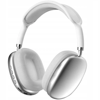 Беспроводные полноразмерные Bluetooth-наушники с микрофоном и кнопками управления P9 Бело-серые