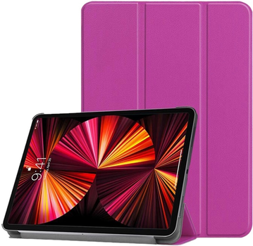 Etui z klapką iLike Tri-Fold Eco-Leather Stand Case do Samsung Galaxy Tab S6 Lite 10.4'' Purple (ILK-TRC-S7-PU)