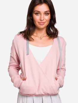 Bluza damska z kapturem elegancka BeWear B127 2XL Różowa (5903068448669)