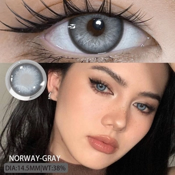 Линзы цветные Eyeshare без диоптрий серые Norway Gray + контейнер для хранения