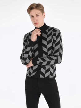 Свитер теплый мужской Colin's CL1061738BLK M Черный (8683197896070)