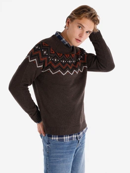 Джемпер чоловічий Colin's CL1066049-BRW XL Коричневий (8683197897565)