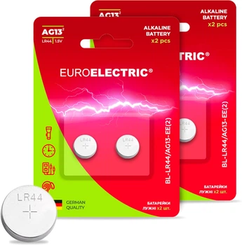 Батарейки лужні Euroelectric AG13 LR44 1.5V blister 4 шт (BL-LR44/AG13-EE(2)(2))