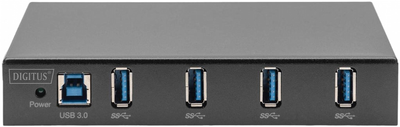 USB hub Digitus USB Typ-B do USB Type-A 4-portowy Czarny (DA-70257)