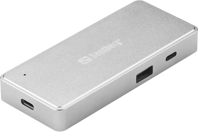 Czytnik kart pamięci Sandberg USB Type-C do USB Type-A/SD Card Szary (5705730136429)