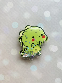 Держатель для смартфона / планшета попсокет Popsocket с плавающими блестками (Динозавр)