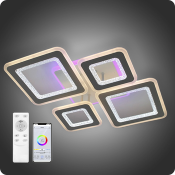 Люстра светодиодная 517 Xlight RGB с пультом 124Вт Белый (01985)