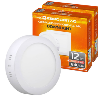 Набір світильник точковий накладний Євросвітло 12 Вт коло LED-SR-170-12 4200К 2 шт (2100013522532)