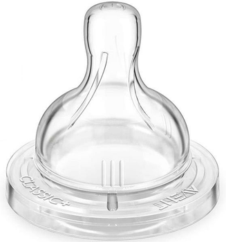 Соска Avent Classic+ 3міс+, силиконова, варіативний потік, 2шт