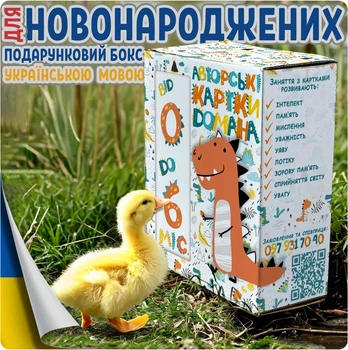 Подарочный бокс развивающих карточек Домана "Для новорожденных" на украинском языке, 10 наборов