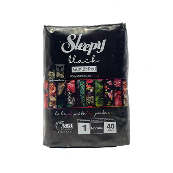 Щоденні прокладки Sleepy Black Normal 1 чорні 40 шт
