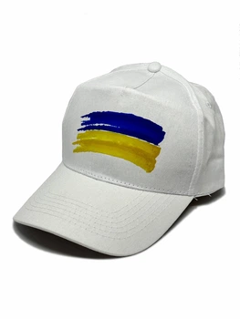 Кепка Бейсболка с патриотическим принтом "Флаг Украины" белая One Size