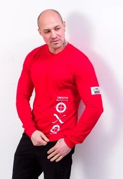 Чоловічий джемпер із лаконічним написом Носи своє 44 Червоний (p-10392-111551)