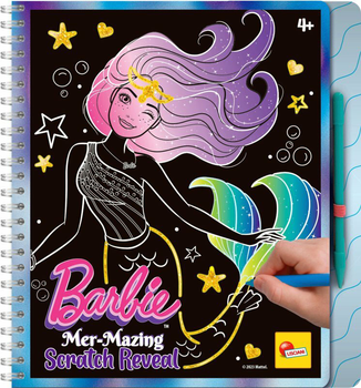 Скетчбук для малювання Lisciani Barbie Sketch Book Mer-Mazing Scratch Reveal (9788833512327)