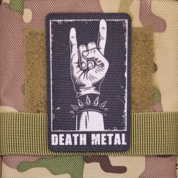 Шеврон Death Metal, 8х5, чорний, налипучці (велкро), патч друкований