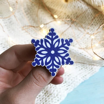 Значок из дерева Craft Pins Снежинка (CU-00361)