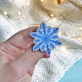 Значок из дерева Craft Pins Морозная снежинка (CU-00315)