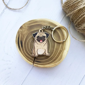 Деревянный брелок Craft Pins Мопс (CU-01121)
