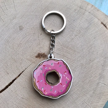 Деревянный брелок Craft Pins Пончик (CU-00981)