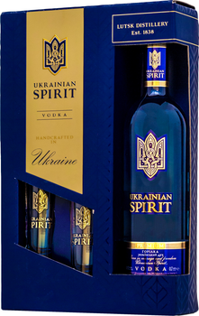 Водка Ukrainian Spirit Украинский дух 0.7 л 40% подарочная коробка с рюмками (4820261821109)