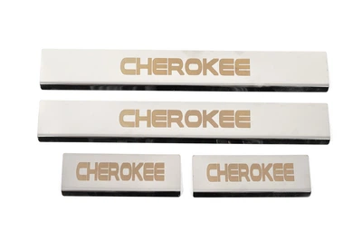 Накладки на пороги V-2 (4 шт, нержавейка) для Jeep Grand Cherokee WK2 2010-2021 гг