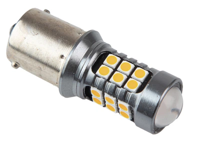 Лампочка светодиодная габаритная Pulso LP-54324 1156 S25 BA15S P21W 24+3SMD-3030 2w 400lm желтая