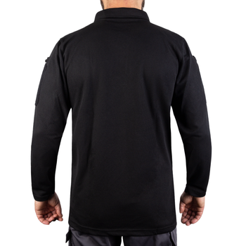 Футболка Поло тактична з довгим рукавом Sturm Mil-Tec TACTICAL LONG SLEEVE POLO SHIRT QUICK DRY Black L (10962002)