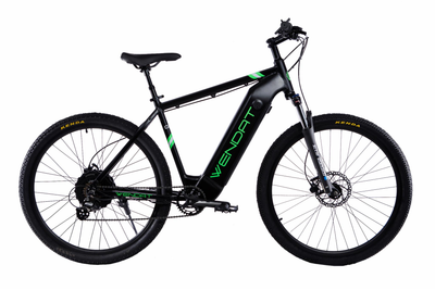 Електровелосипед WENDAT MTB 29" з вбудованою знімною батареєю гідравлічні гальма рама 19" 48V/19Ah/750W Чорно-зелений (WENMTB-294819750-BLGR)