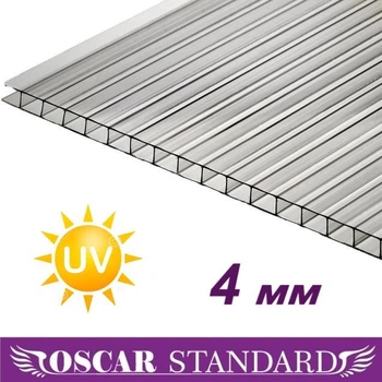 Сотовый поликарбонат Oscar Standard 2100х6000х4 мм прозрачный