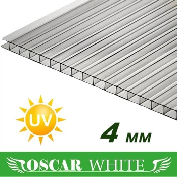 Стільниковий полікарбонат Oscar White 2100х6000х4 мм прозорий