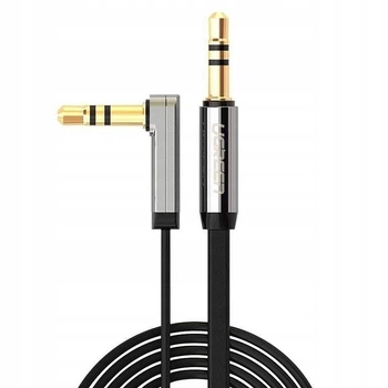 Аудиокабель UGREEN AV119 3.5mm Male to 3.5mm Male Straight to angle flat Cable 2m (Black)(UGR-10599) UGR-10599