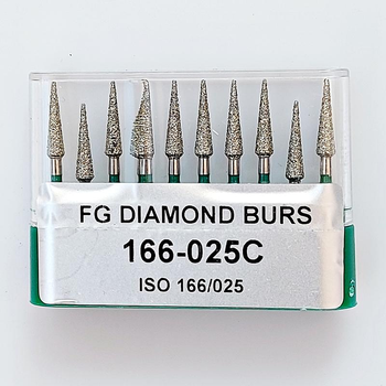 Бор алмазный FG турбинный наконечник упаковка 10 шт UMG 2,5/10,0 мм конус 806.314.166.534.025