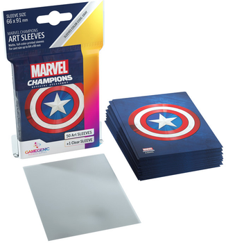 Koszulki na karty Gamegenic Marvel Champions Art Sleeves 66 x 91 mm Captain America 50 + 1 szt (4251715409619)