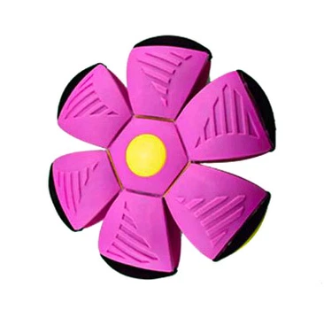 Літаючий м'яч трансформер LED фрісбі тарілка Blast Ball disk рожевий