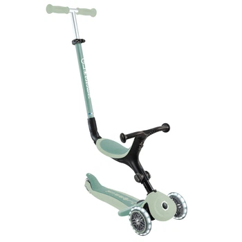 Самокат с сиденьем 3 в 1 Globber GO-UP Active Lights ECOlogic Pistachio от 15 месяцев до 9 лет (745-505)