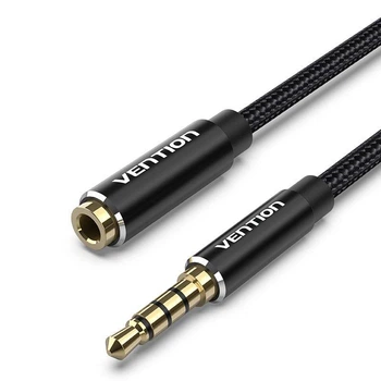 Кабель аудио Vention TRRS 3.5 mm удлинитель 3 м Black (BHCBI)