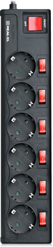 Сетевой фильтр-удлинитель Real-El RS-6 Extra 3 м Black