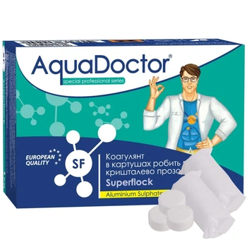 Коагулянт AquaDoctor SF Superflock 1 кг картуші, засіб проти каламутності води у басейні