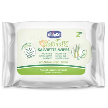 Дитячі вологі серветки Chicco Naturalz, 20 шт, захисні та освіжуючі (11599.00)
